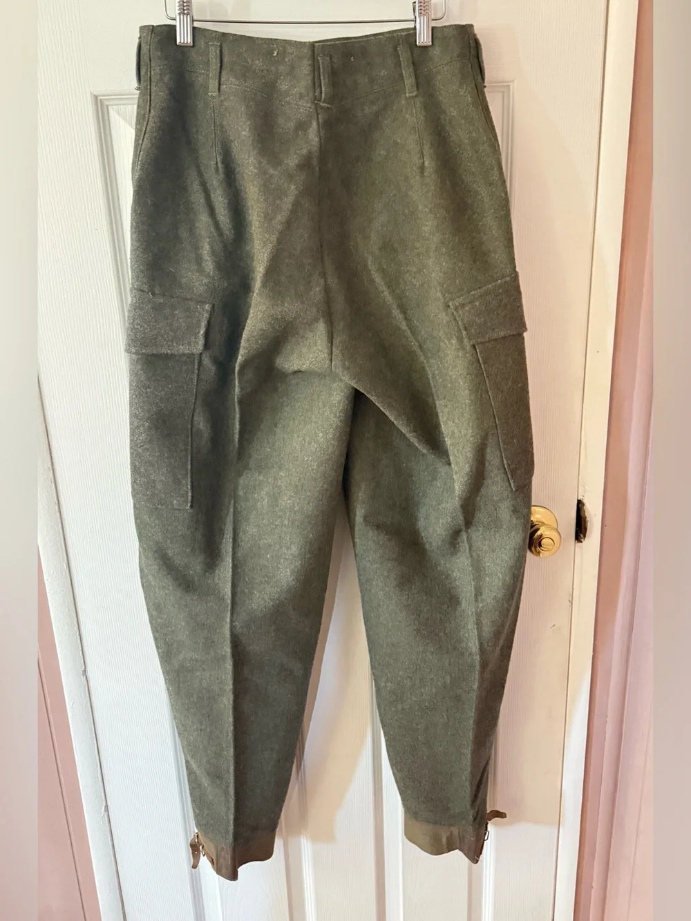 NEW VTG MEN 1944 Swedish Heavy Olive wool military pants 28.5